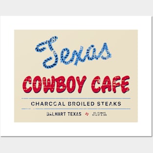 Texas Cowboy Cafe Shirt Distressed Posters and Art